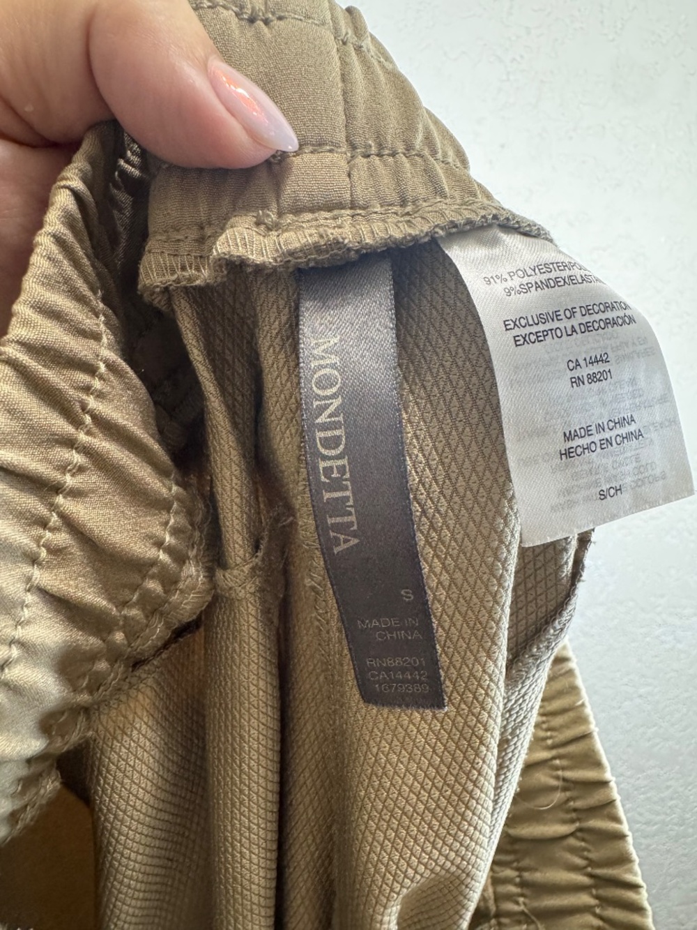 Mondetta Tan Pull On Travel Pants Small Stretch Utility Casual Pockets Comfort - Picture 9 of 11